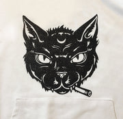 Heat transfer vinly sticker, Rebel Black Cat, Black glitter / Black flex soft vinyl